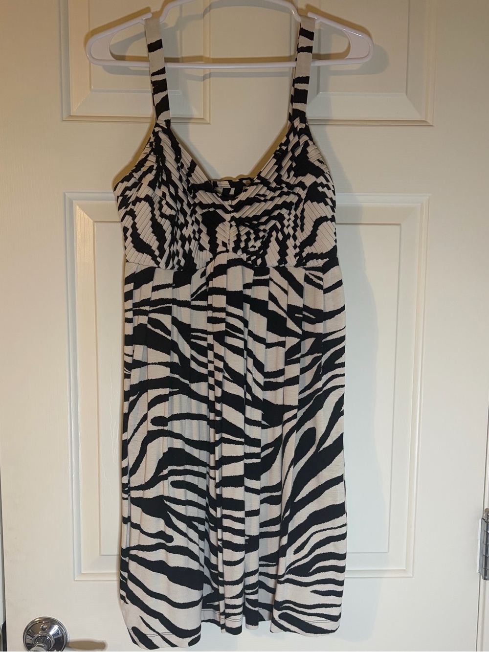 New Directions Black and White Zebra-Stripe Dress